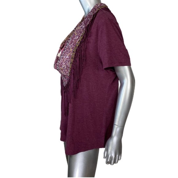 Style & Co Purple Top with Fringe Scarf 1X - Picture 3 of 5